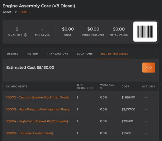 Bill of Materials Tracking